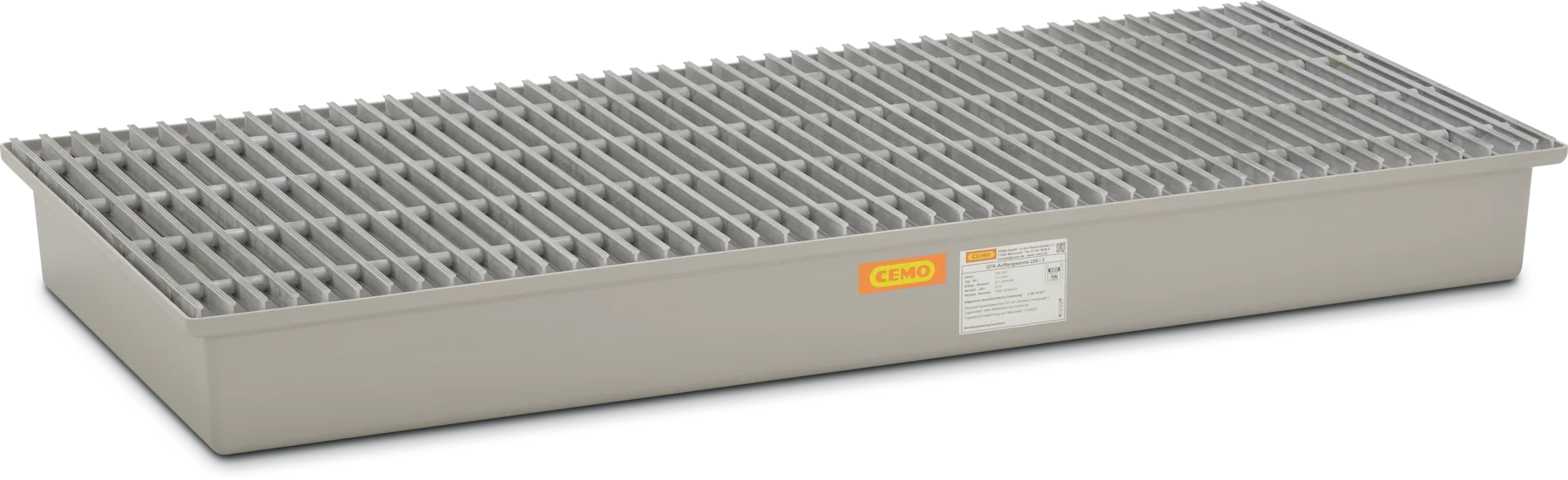 CEMO GRP spill pallet for drums, 220/3, grey